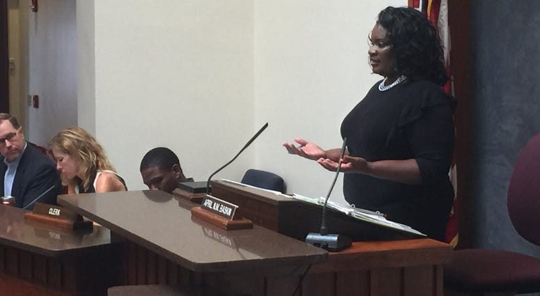 Legislator April Baskin on July 25, 2018. (WBEN Photo/Mike Baggerman)