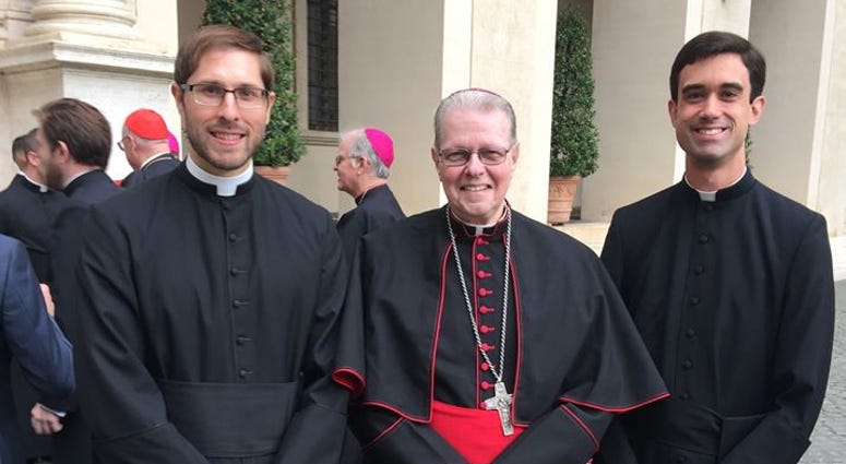 Bishop Edward Scharfenberg (center) | Photo courtesy of Diocese of Albany Bishop Edward Scharfenberg (center) | Photo courtesy of Diocese of Albany