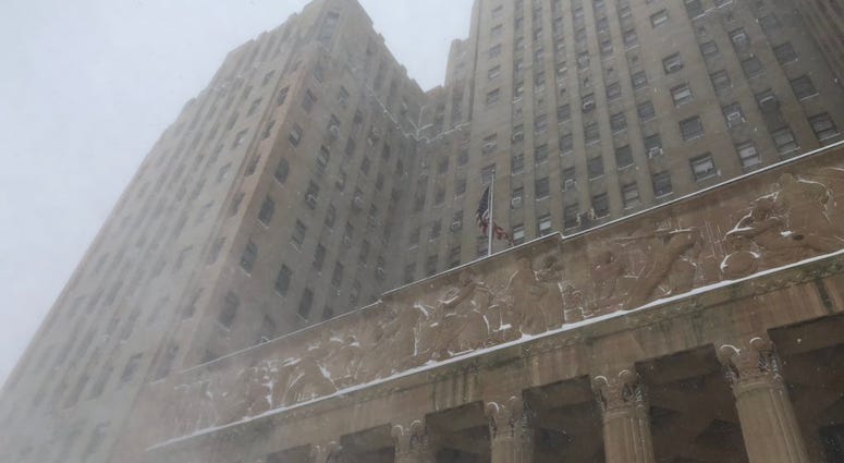 Blizzard from Buffalo City Hall. January 30, 2019 (WBEN Photo/Mike Baggerman)