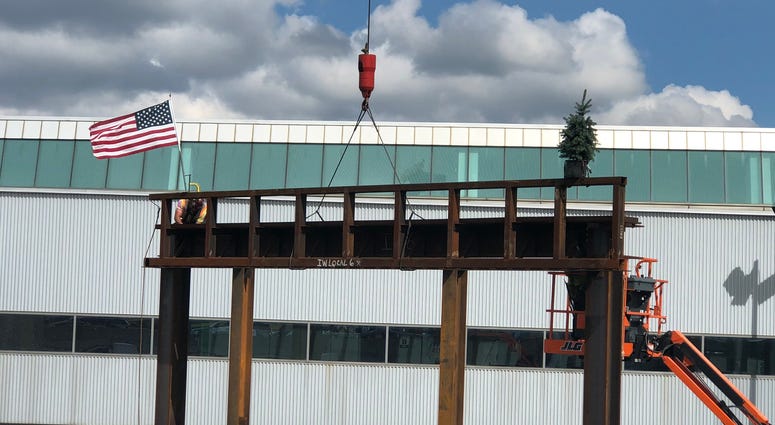 The Buffalo Airport has placed the final steel beam on the western end of its expansion project. July 1, 2020 (WBEN Photo/Mike Baggerman) The Buffalo Airport has placed the final steel beam on the western end of its expansion project. July 1, 2020 (WBEN Photo/Mike Baggerman)