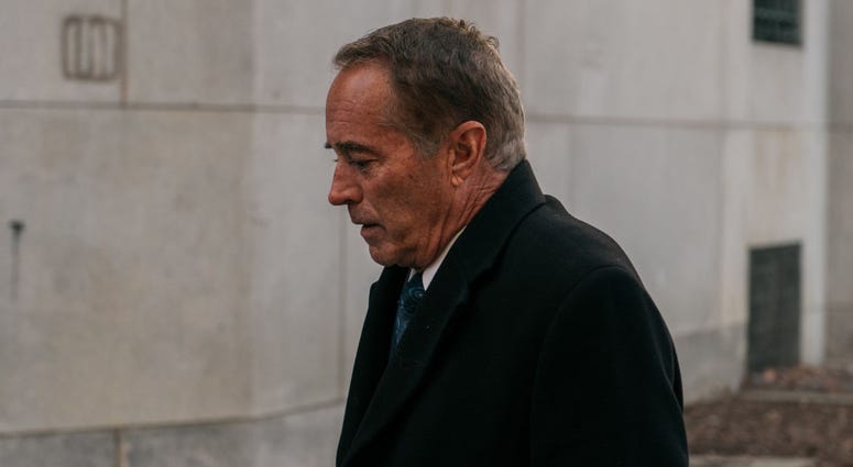 Chris Collins walks into the Manhattan courthouse before he is sentenced to 26 months in a federal prison. January 17, 2020 (Getty Images) Chris Collins walks into the Manhattan courthouse before he is sentenced to 26 months in a federal prison. January 17, 2020 (Getty Images)