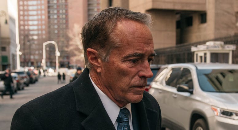 Chris Collins walks into the Manhattan courthouse before he is sentenced to 26 months in a federal prison. January 17, 2020 (Getty Images) Chris Collins walks into the Manhattan courthouse before he is sentenced to 26 months in a federal prison. January 17, 2020 (Getty Images)