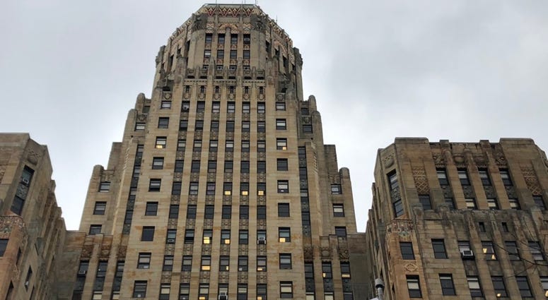 UB flag raised in Niagara Square on Friday morning
