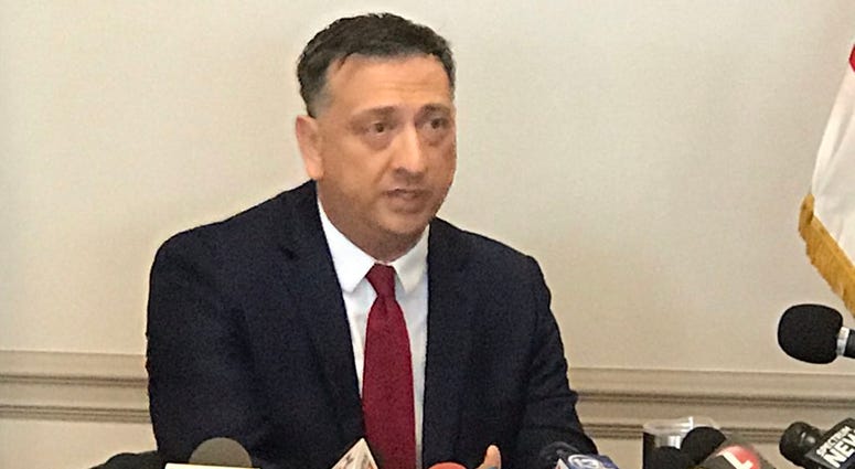 David Bellavia speaks to reporters in Cheektowaga about receiving the Medal of Honor. June 11, 2019 WBEN Photo/Tim Wenger