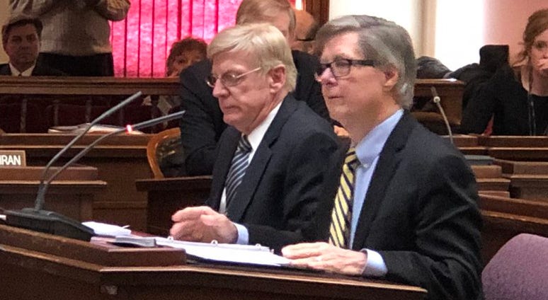 Erie County Water Authority commissioners Thomas Jones (left) and Jerome Schad (right). February 28, 2019 (WBEN Photo/Mike Baggerman)