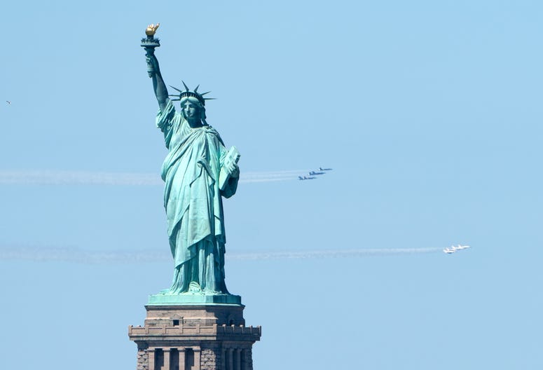 New York City flyover