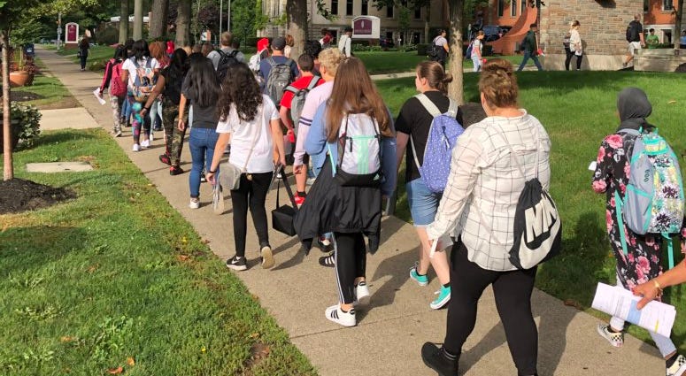 Students at Leonardo daVinci High School. September 6, 2018 (WBEN Photo/Mike Baggerman)