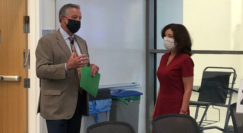 Lieutenant Governor Kathy Hochul tours Jacobs School of Medicine on the eve of phase four beginning in WNY. June 29, 2020 (WBEN Photo/Mike Baggerman) Lieutenant Governor Kathy Hochul tours Jacobs School of Medicine on the eve of phase four beginning in WNY. June 29, 2020 (WBEN Photo/Mike Baggerman)