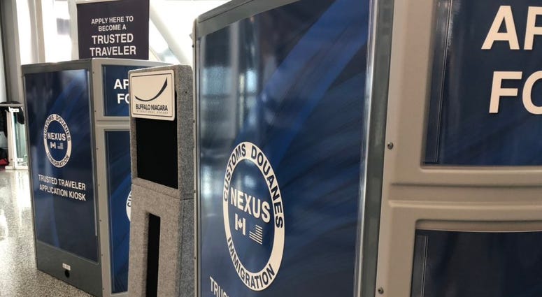 NEXUS kiosks located at Buffalo Niagara International Airport. December 4, 2018 (WBEN Photo/Mike Baggerman)