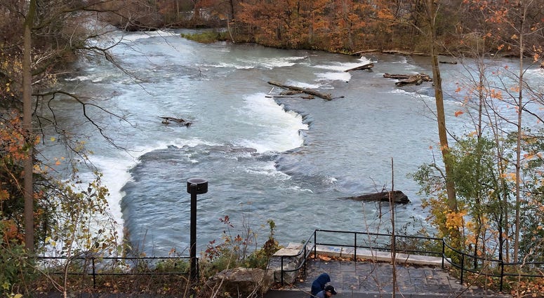 Niagara River where a man was rescued by NYS Parks Police and Niagara Falls Fire. November 7, 2019 (WBEN Photo/Mike Baggerman)