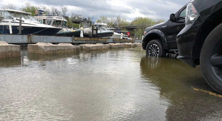 Lake Ontario flooding at Olcott. May 20, 2019 (WBEN Photo/Mike Baggerman)