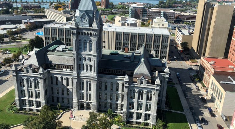 Old County Hall and Erie County Legislature building. October 9, 2018 (WBEN Photo/Mike Baggerman)