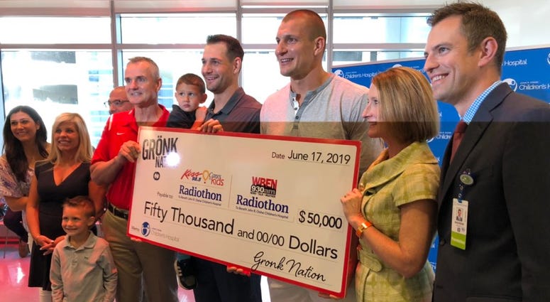Gronk Nation presents $50,000 to Oishei Childrens Hospital