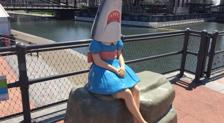Shark Girl at Canalside on May 16, 2018 (WBEN Photo/Mike Baggerman)