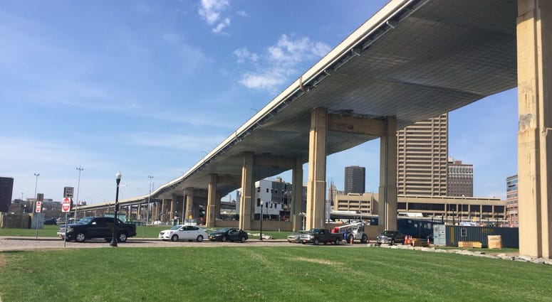 Skyway view from Canalside on May 9, 2018 (WBEN Photo/Mike Baggerman)