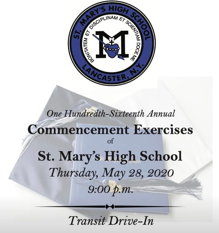 St Mary's High School graduation invitation