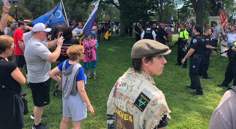 Protests at Colonial Circle bring forth Antifa/Black Lives Matter and pro-Trump supporters. July 21, 2019 (WBEN Photo/Mike Baggerman)