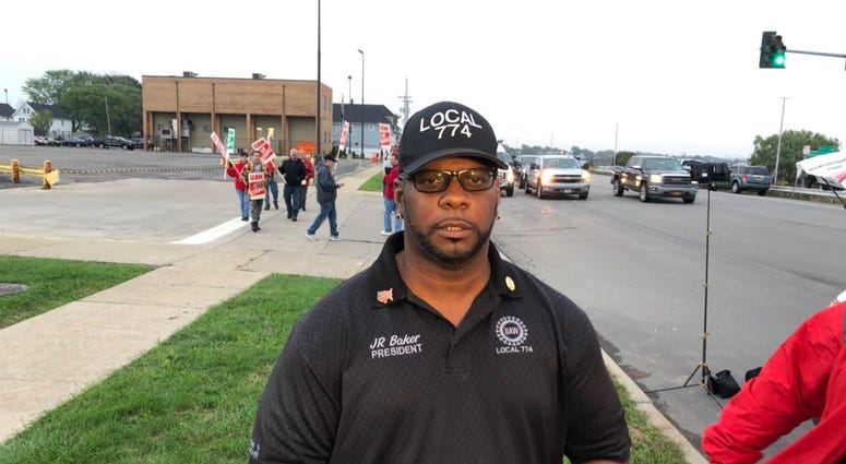 UAW Workers strike at the Tonawanda Engine Plant. September 16, 2019 (WBEN Photo/Mike Baggerman)