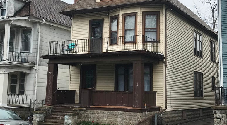 Sigma Pi Fraternity House on Custer Street in Buffalo. 18-year-old Sebastian Serafin-Bazan went into cardiac arrest on the front lawn on the morning of April 12. April 15, 2019 (WBEN Photo/Tim Wenger)