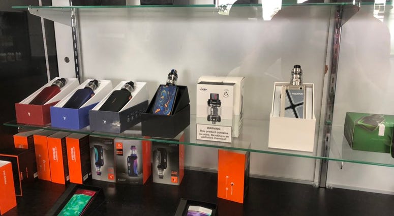 Vaping products at Premier Vape on Union Road in Cheektowaga. September 16, 2019 (WBEN Photo/Mike Baggerman)