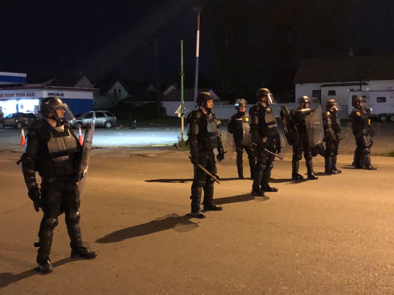 Police in line on Baileye Ave after two officers were struck by a vehicle