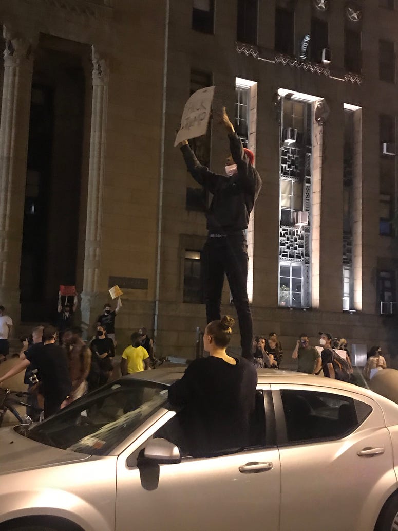 city hall protester