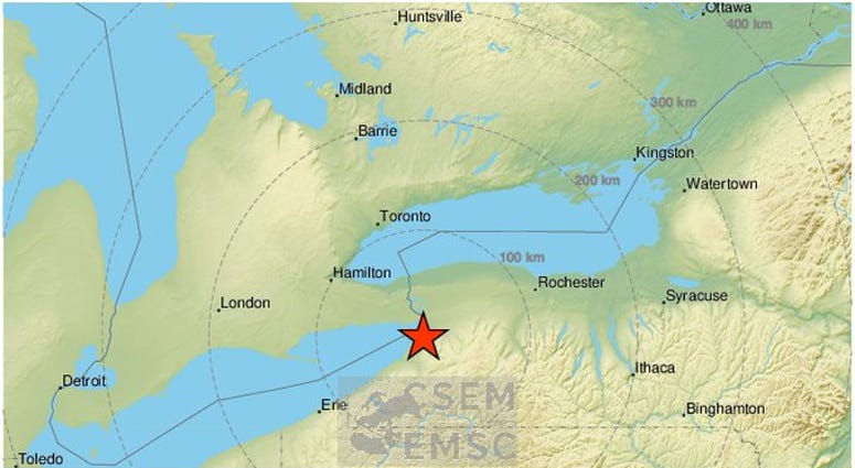 Hamburg earthquake map