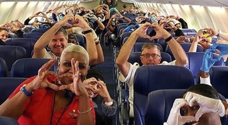 Health care workers on Southwest flight