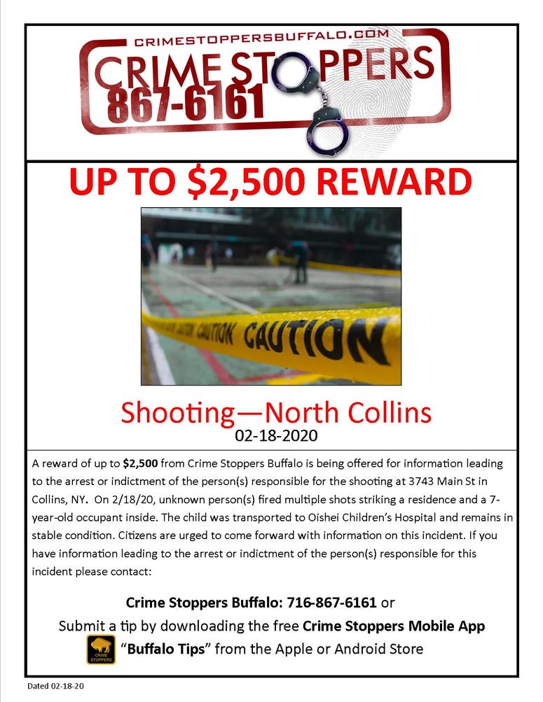 Crimestoppers poster North Collins