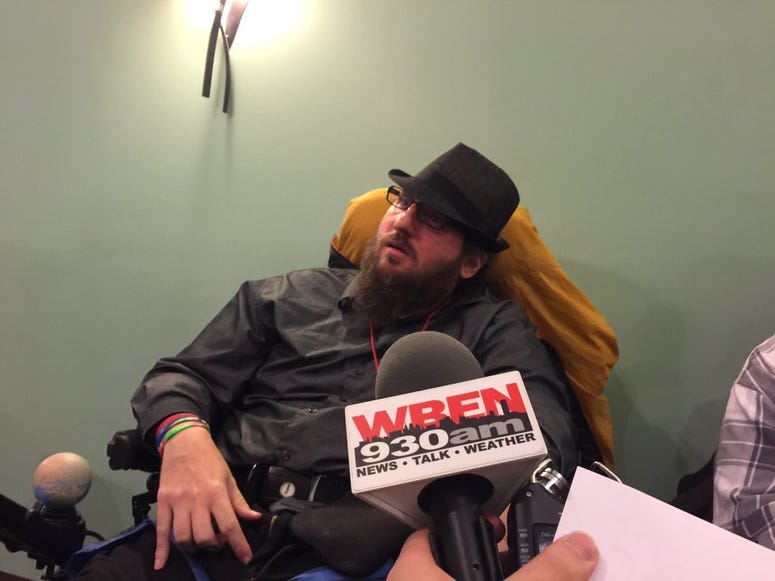BJ Stasio said he wants more people who are in similar situations to speak up and calls for quarterly forums to discuss transportation (WBEN Photo/Mike Baggerman)