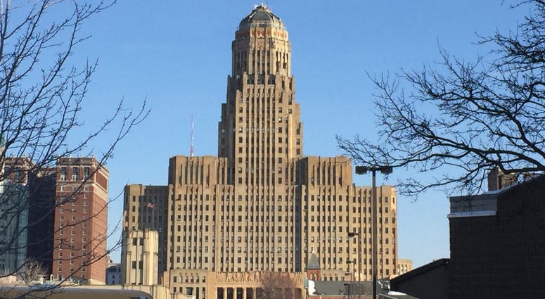 Buffalo City Hall view of the west entrance (WBEN Photo/Mike Baggerman)