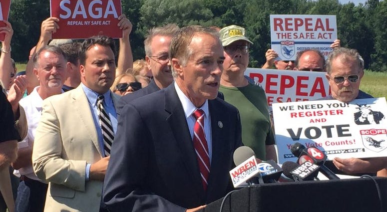 Congressman Collins at the Hamburg Rod & Gun Club (WBEN Photo/Mike Baggerman)