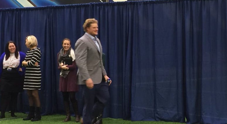 Eric Wood prior to his statement (WBEN Photo/Mike Baggerman)