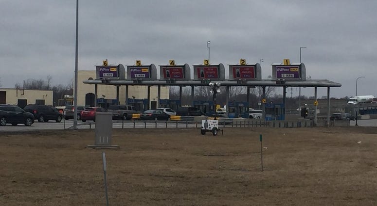 The Grand Island Toll Plaza on the 190-N. March 28, 2018. Cashless tolling will begin on March 30 during the overnight hours (WBEN Photo/Mike Baggerman)