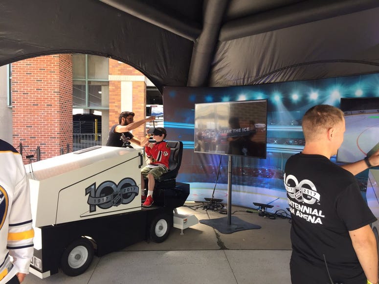 The Virtual Reality Zamboni game (WBEN Photo/Mike Baggerman)