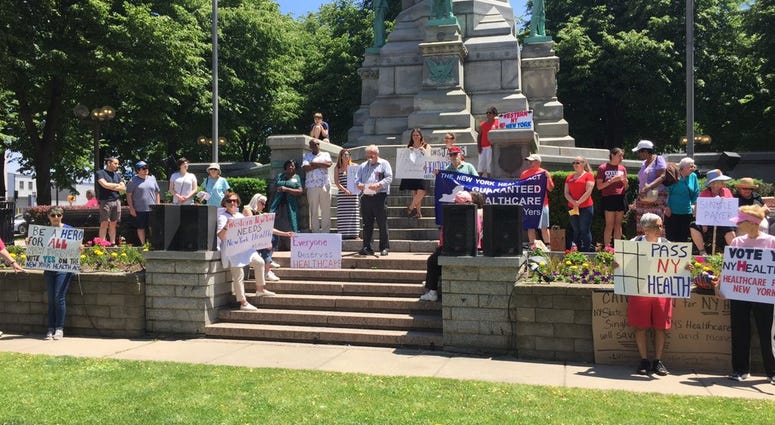 Liberty Union Progressives rally for New York Health Act at Lafayette Square (WBEN Photo/Mike Baggerman)