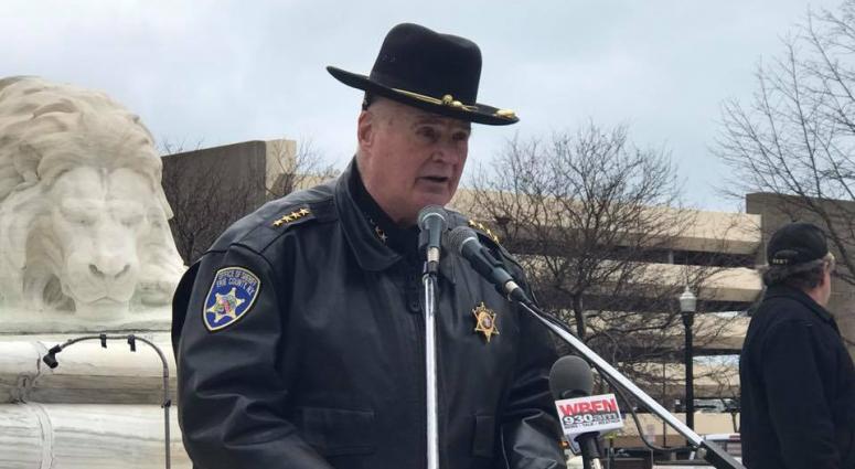 Erie County Sheriff Tim Howard at political rally on April 1 (WBEN Photo/Tim Wenger)
