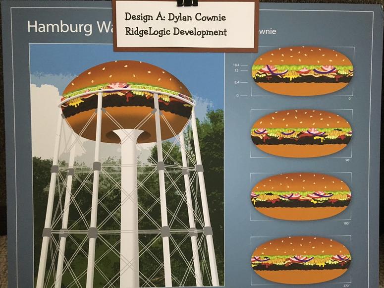 Hamburger Water Tower design. Photo courtesy of Chris Hannotte