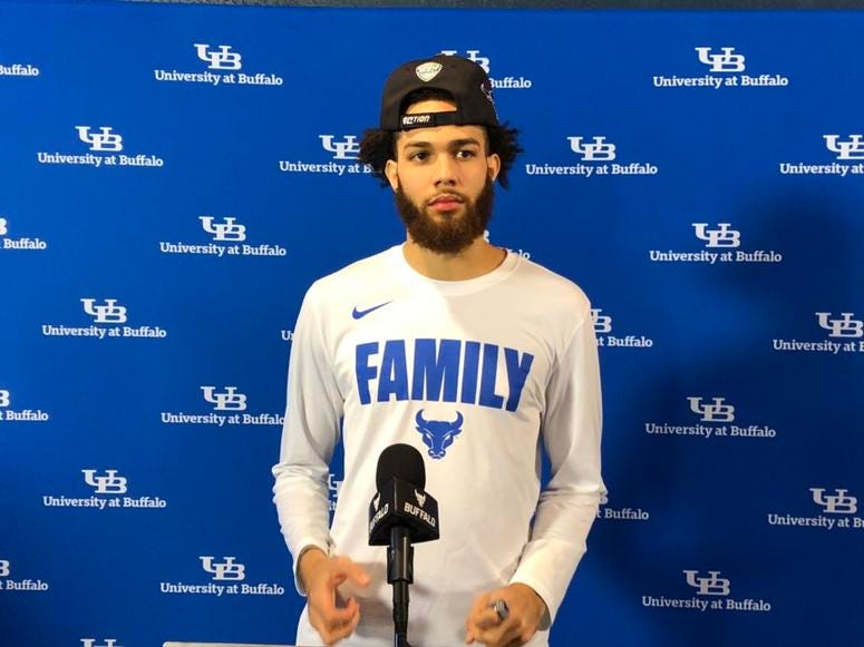 Jeremy Harris speaks to media following the Selection Sunday show
