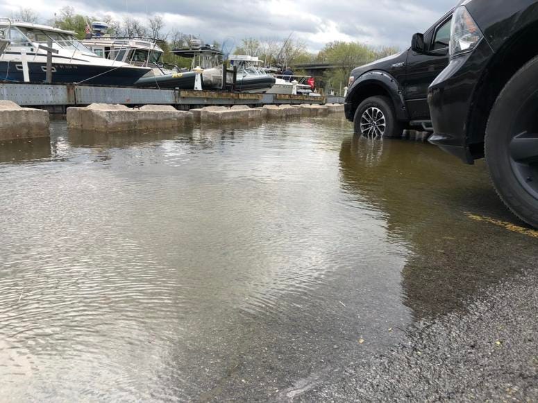 Lake Ontario flooding at Olcott. May 20, 2019 (WBEN Photo/Mike Baggerman)