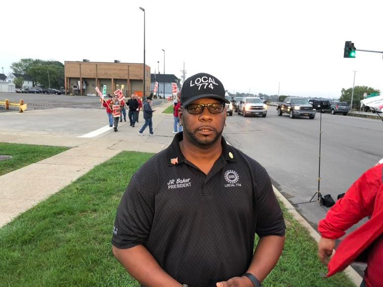 UAW Workers strike at the Tonawanda Engine Plant. September 16, 2019 (WBEN Photo/Mike Baggerman)
