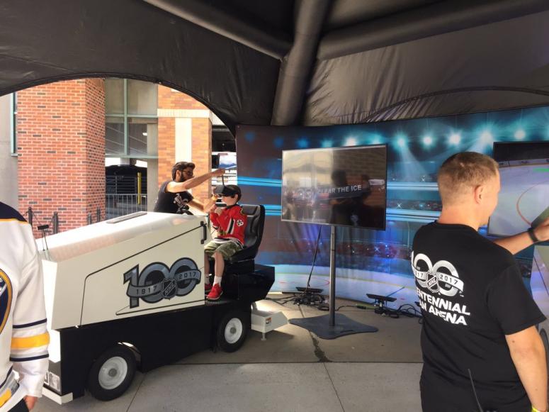 The Virtual Reality Zamboni game (WBEN Photo/Mike Baggerman)