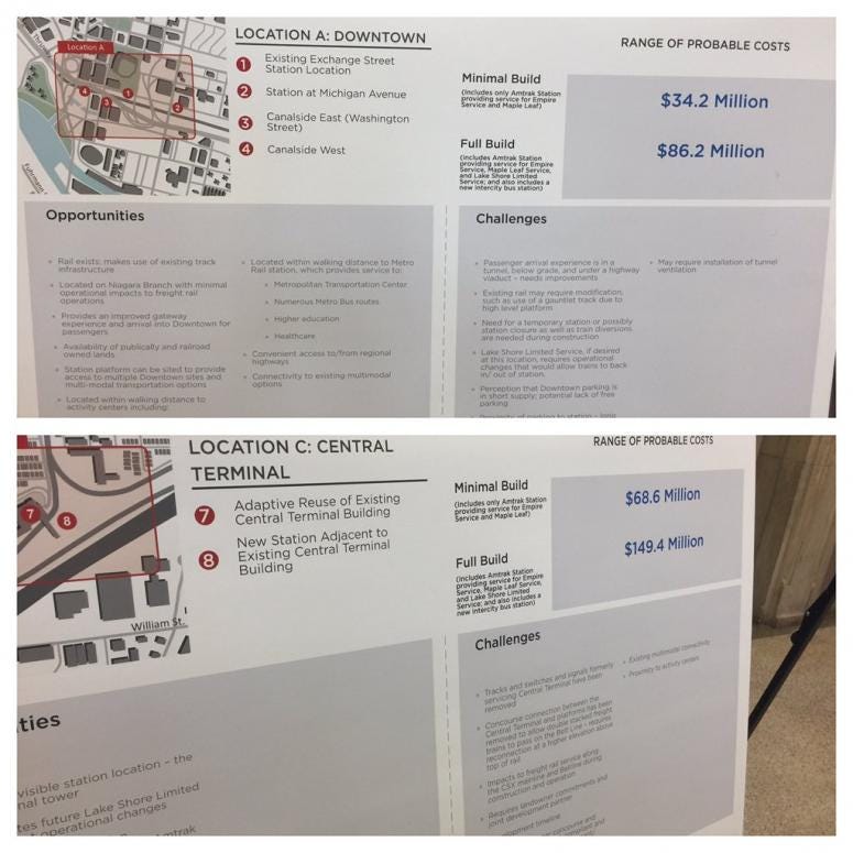 Both proposals for Downtown and Central Terminal Locations