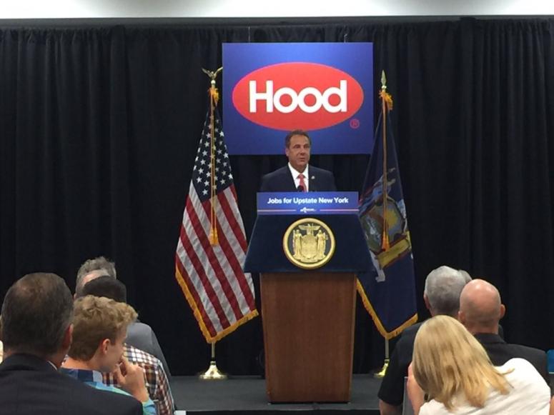 Governor Cuomo at the Hood Dairy Plant in Batavia (WBEN Photo/Mike Baggerman)