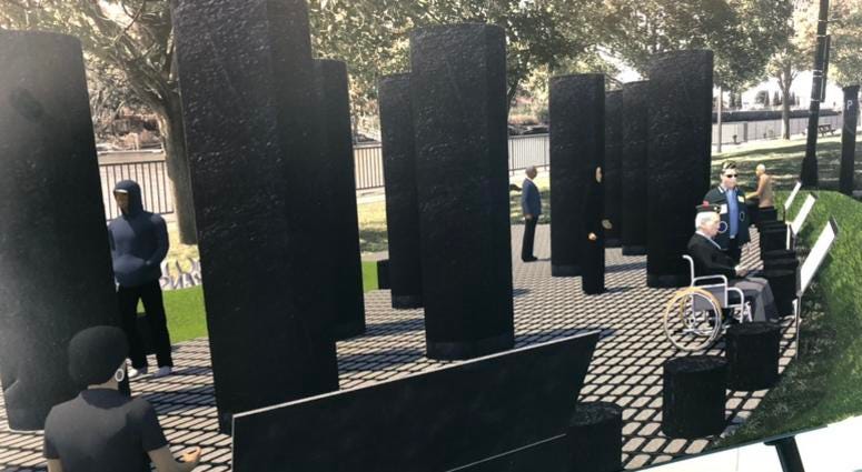 African American Veterans Monument rendering. December 7, 2018 (WBEN Photo/Mike Baggerman)