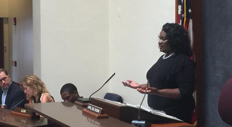 Legislator April Baskin on July 25, 2018. (WBEN Photo/Mike Baggerman)