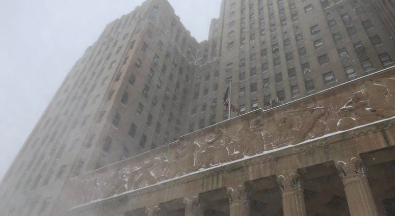 Blizzard from Buffalo City Hall. January 30, 2019 (WBEN Photo/Mike Baggerman)