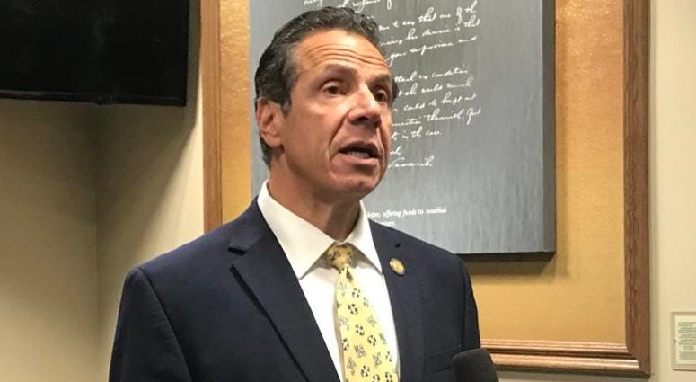 Governor Andrew Cuomo at Roswell Park Comprehensive Cancer Center. September 26, 2018 (WBEN Photo/Dana Casullo))