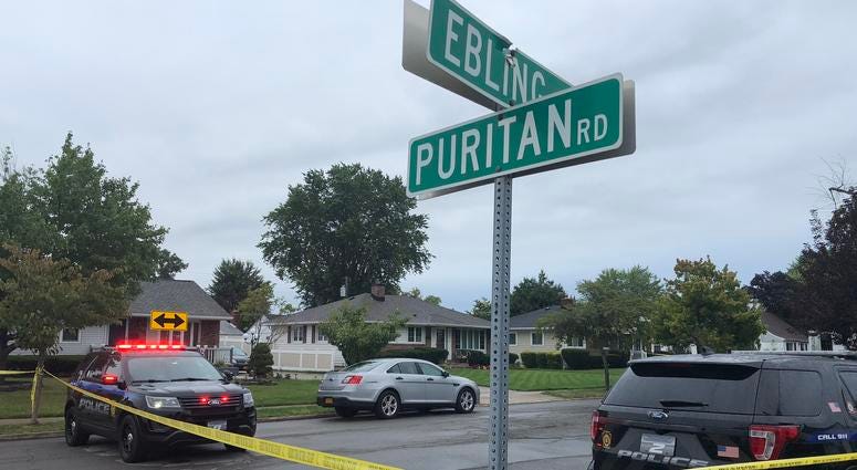 Tonawanda Police on Ebling Avenue after reports of shots fired. August 27, 2019 WBEN Photo/Mike Baggerman