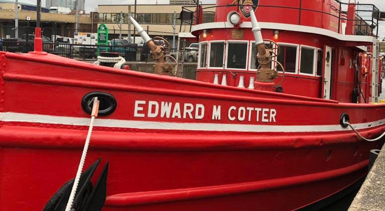 Edward M. Cotter Fireboat. December 17, 2018 (WBEN Photo/Mike Baggerman)